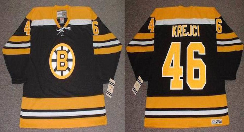 2019 Men Boston Bruins 46 Krejci Black CCM NHL jerseys